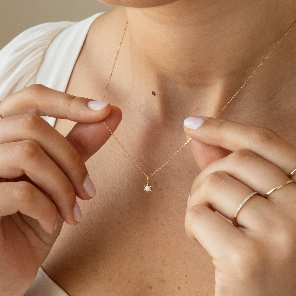 Akoya Pearl Charm (June Birthstone) - 14k Solid Gold